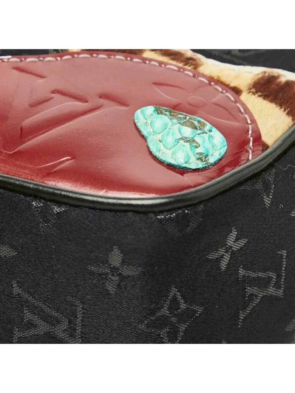 Louis Vuitton Monogram Satin Pochette Kondouffe Shoulder Bag Black